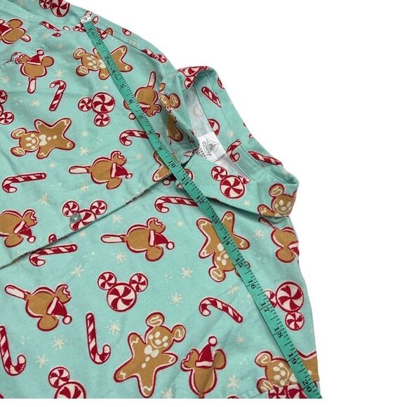 Disney Pajama Top Adult‎ 2X Mickey Mouse Long Sleeve Christmas Gingerbread Candy - Picture 4 of 8